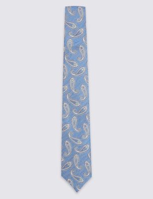 Pure Silk Italian Paisley Print Tie